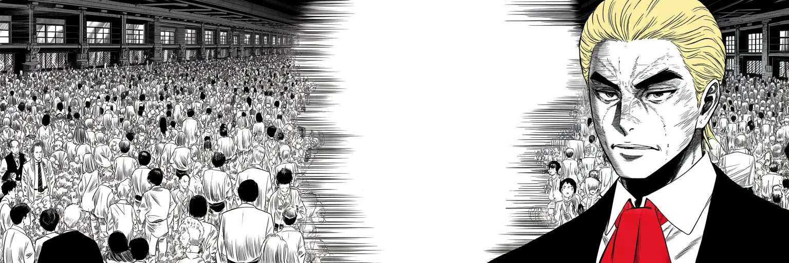 Manga panel 4 of 4, Week 249 “The Plague”: He tells the realm the enemy is no match for it — and that he took it seriously from the first.