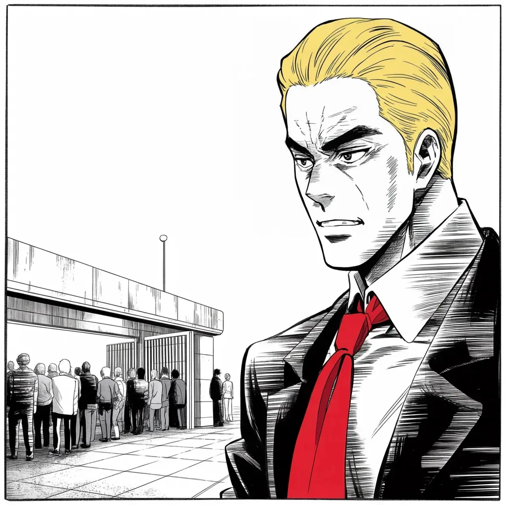Manga panel 4 of 5, Week 253 “The Plague”: Then he suspends immigration itself, in the name of the jobs he means to bring back.