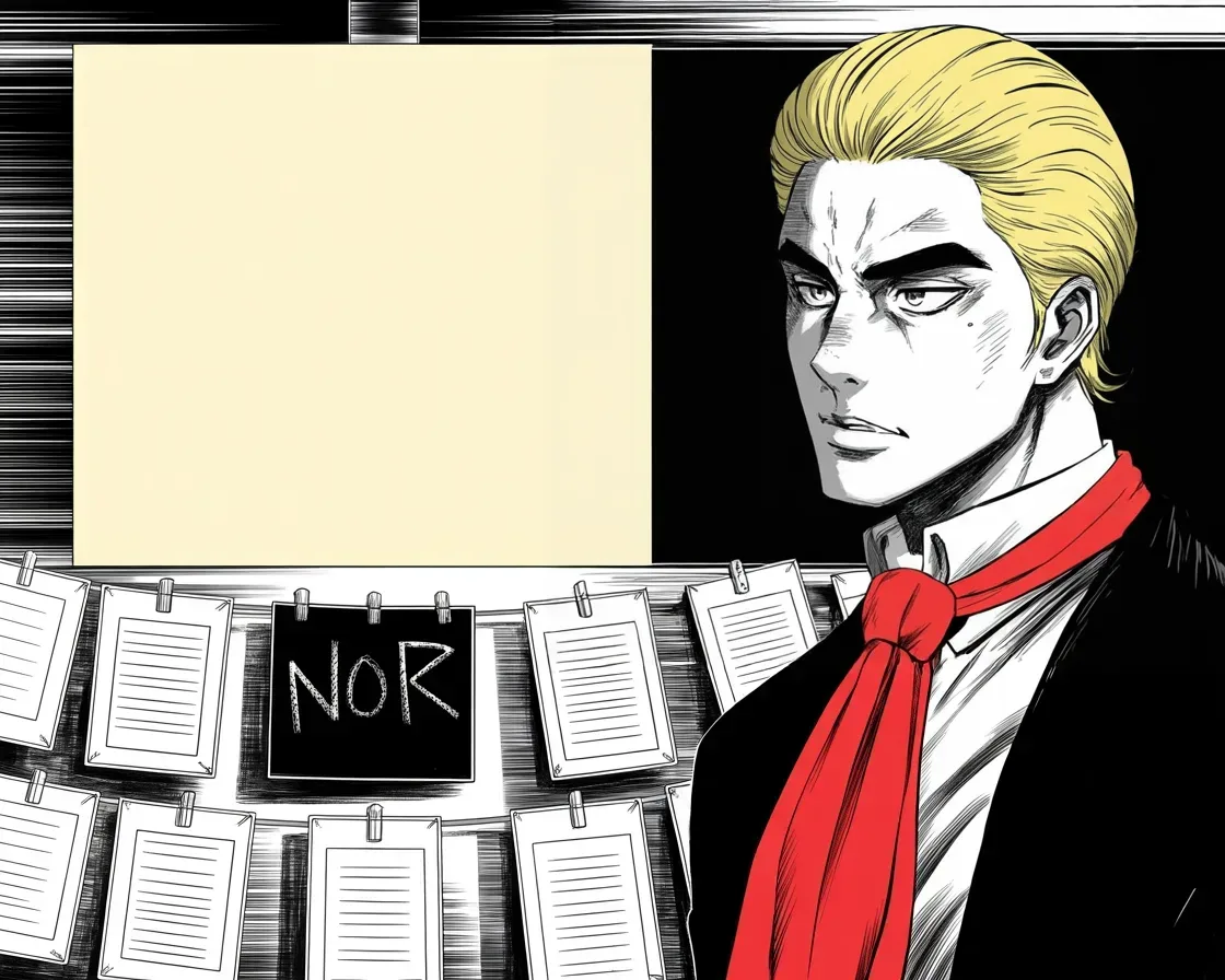 Manga panel 2 of 4, Week 258 “The Streets”: He is still fighting the old war, in one word, all week.