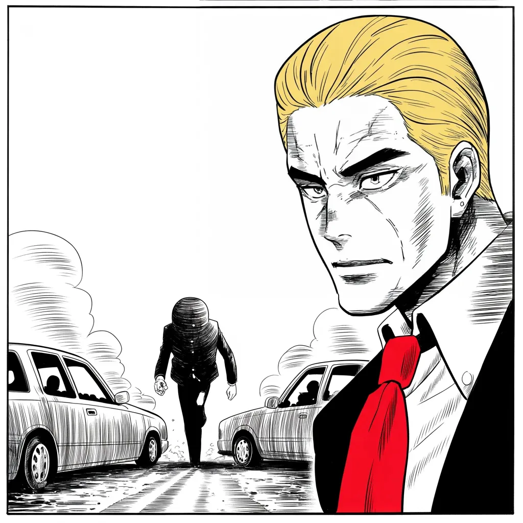 Manga panel 2 of 5, Week 259 “The Streets”: He names the enemy in the streets and designates it a terror organisation.