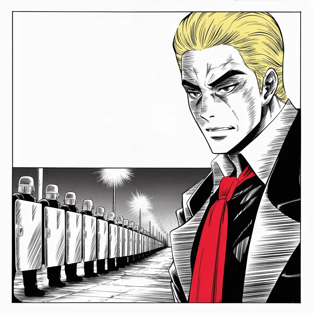 Manga panel 3 of 5, Week 259 “The Streets”: Three words become the whole of his answer, repeated for weeks.