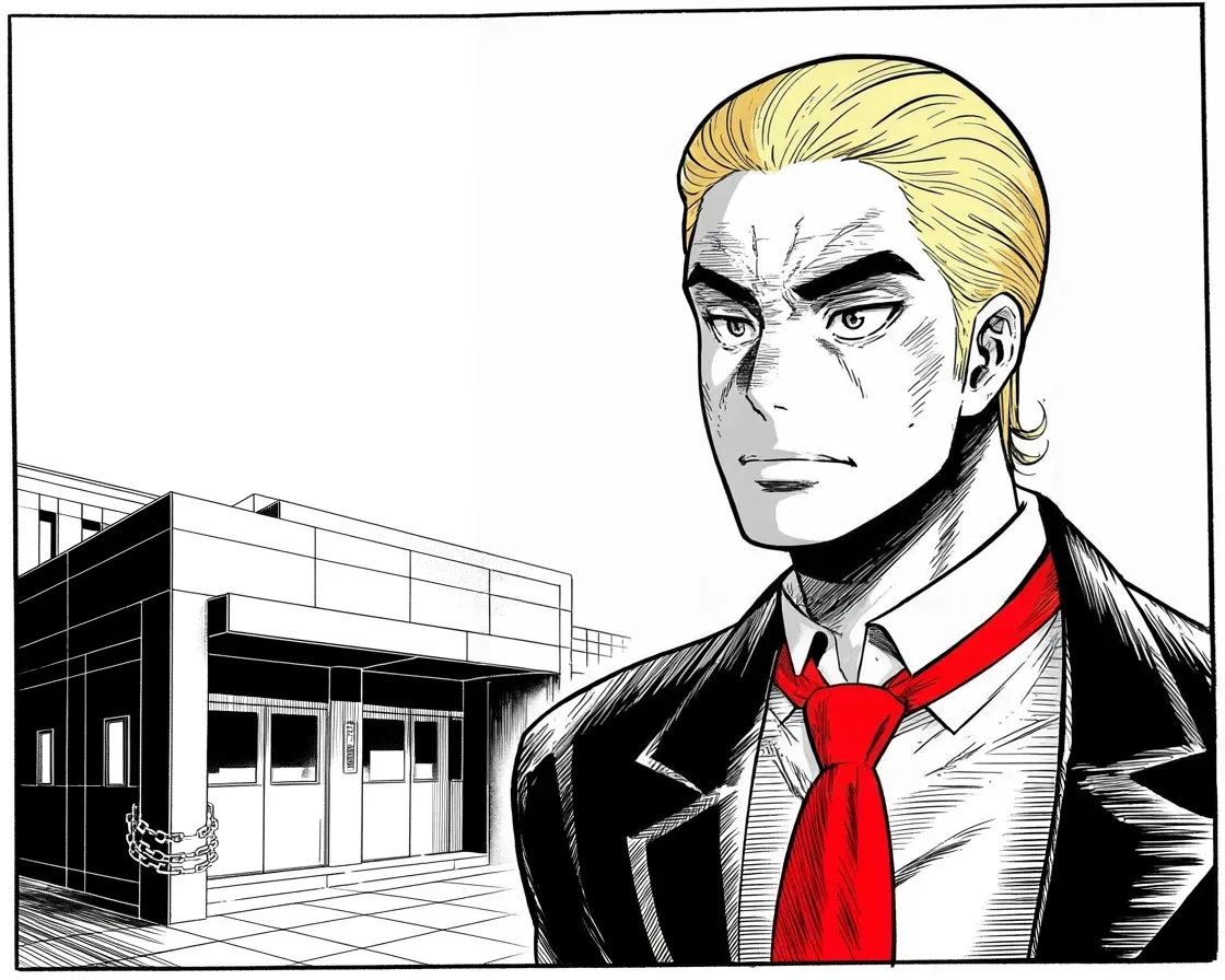 Manga panel 2 of 4, Week 261 “The Streets”: He tells the realm what he says comes after the guns: no police at all.