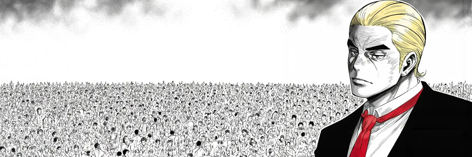 Manga panel 4 of 4, Week 261 “The Streets”: And the quiet constituency, he says, has never been stronger.