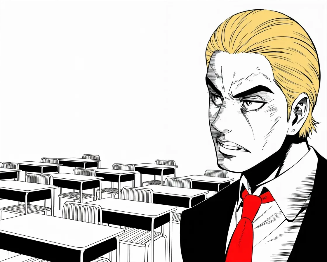Manga panel 2 of 4, Week 264 “The Streets”: He starts the fight that will run to November: the schools must open.