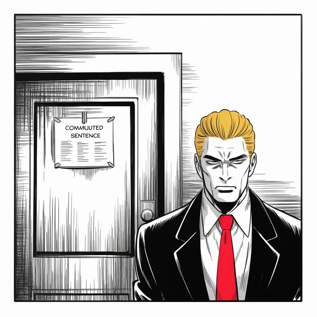 Manga panel 4 of 5, Week 265 “The Streets”: He commutes an old friend's sentence and calls the case what he has always called it.
