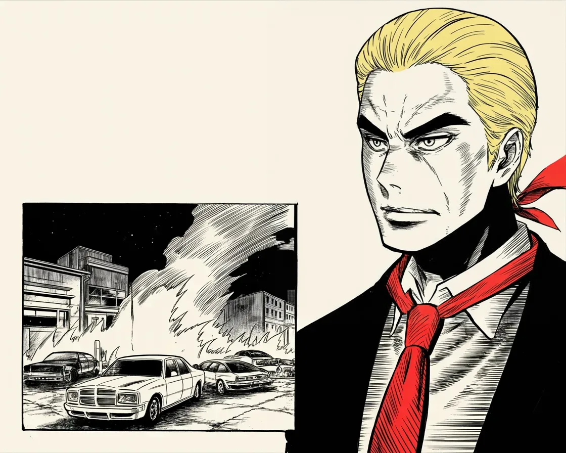 Manga panel 2 of 4, Week 272 “The Fever”: A northern city burns again, and he sends federal officers rather than sympathy.