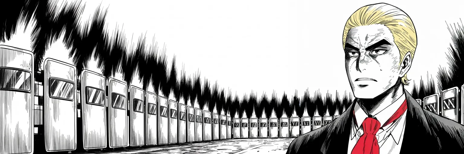 Manga panel 4 of 4, Week 272 “The Fever”: And the three words come back with three exclamation marks.