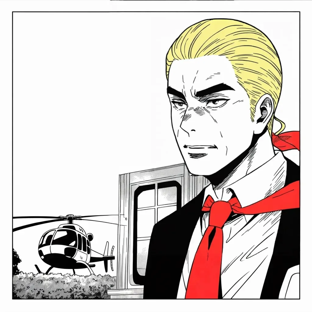 Manga panel 2 of 5, Week 277 “The Fever”: He is flown to the military hospital, and the realm waits on a doctor's briefing.