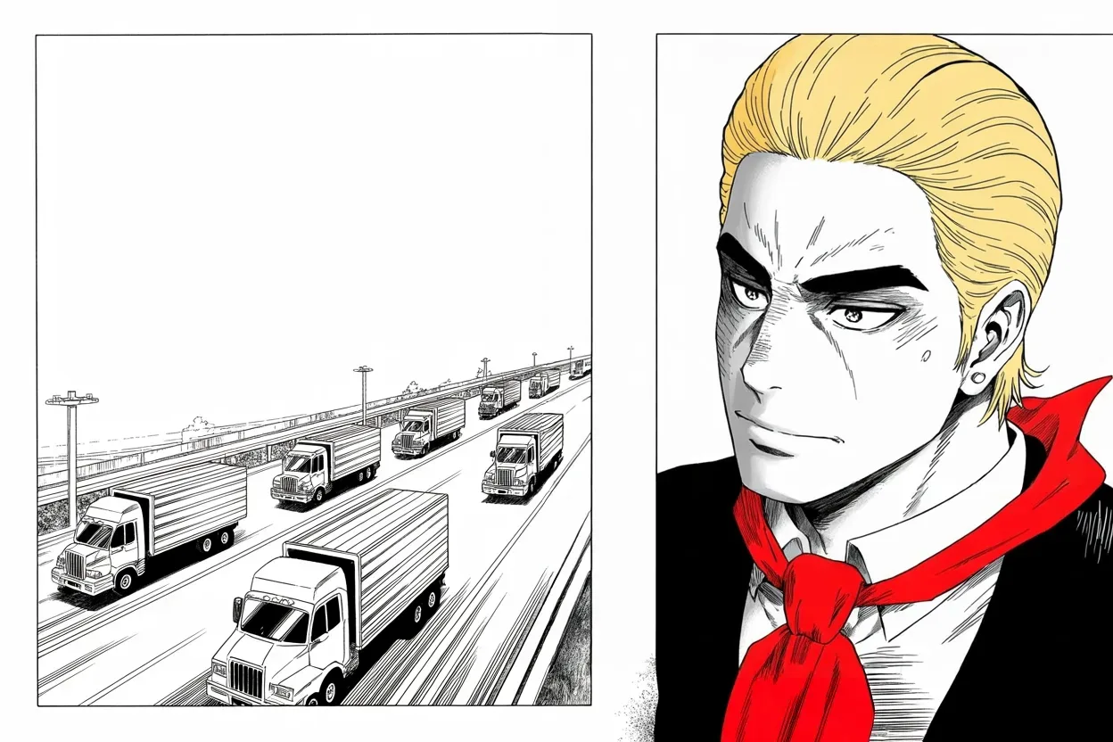 Manga panel 3 of 4, Week 279 “The Fever”: He says the people are leaving the great western state, and lists the reasons.