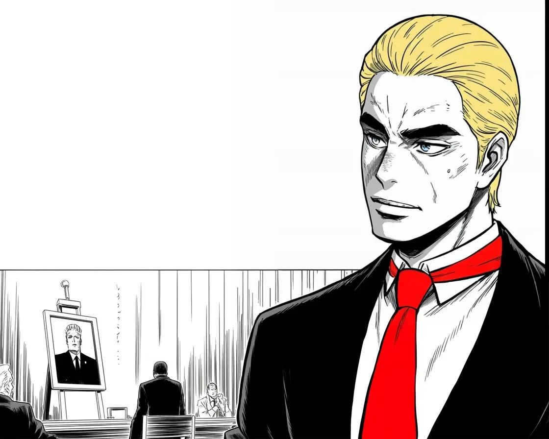 Manga panel 2 of 4, Week 280 “The Count”: His third justice clears the committee, eight days before the vote.