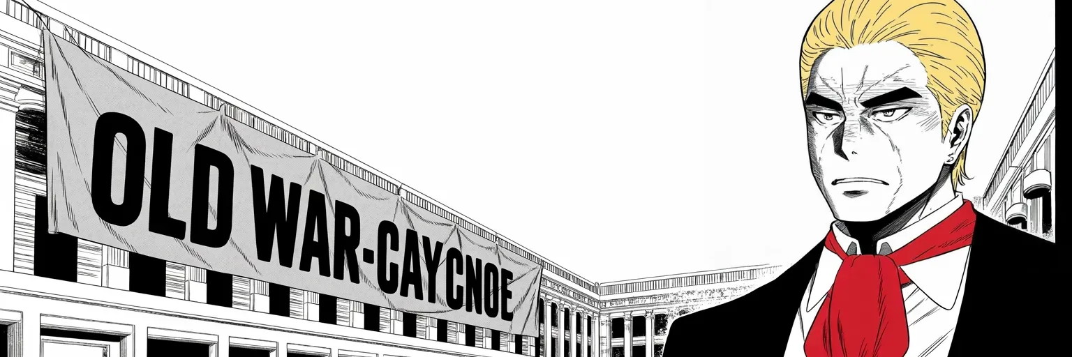 Manga panel 5 of 5, Week 286 “The Count”: And the war-cry goes up again over a campaign that has already ended.