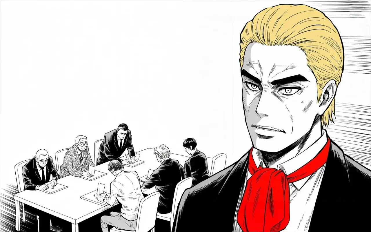 Manga panel 3 of 4, Week 287 “The Last Tweet”: The electors meet and sign, state by state, and the count becomes formal.