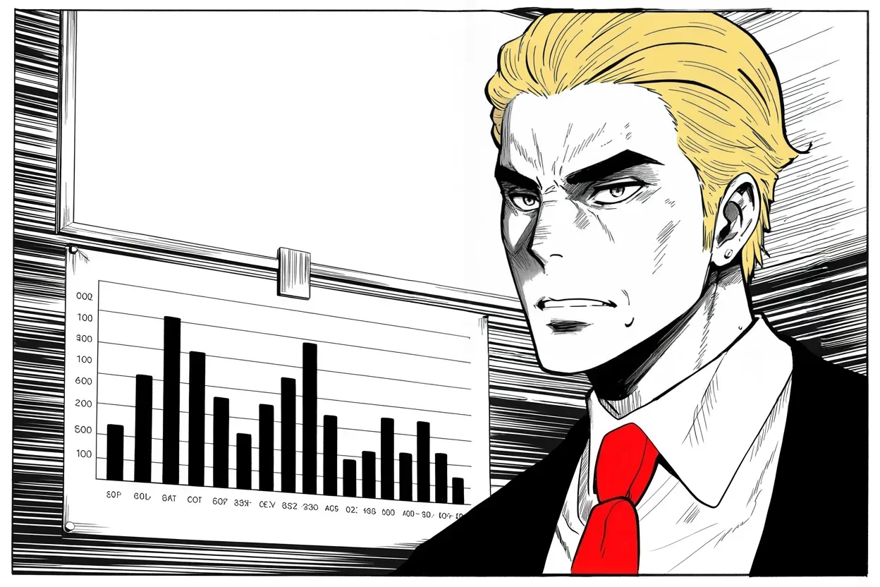 Manga panel 2 of 4, Week 288 “The Last Tweet”: Nine in ten of his own voters believe the count was rigged, and he posts the number.