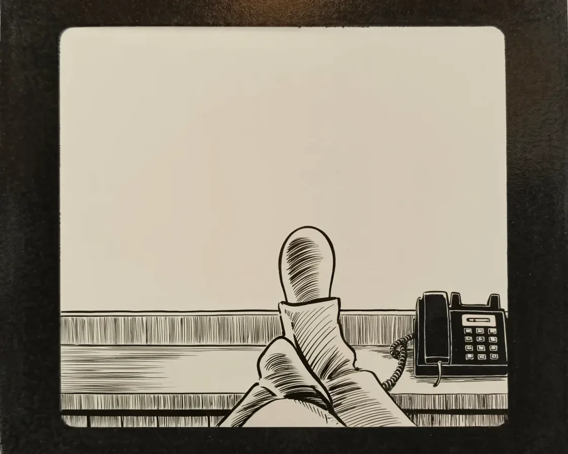 Manga panel 2 of 4, Week 290 “The Last Tweet”: On the second of January he spends an hour on the telephone with a southern official, asking him to find votes. There is no post about it.