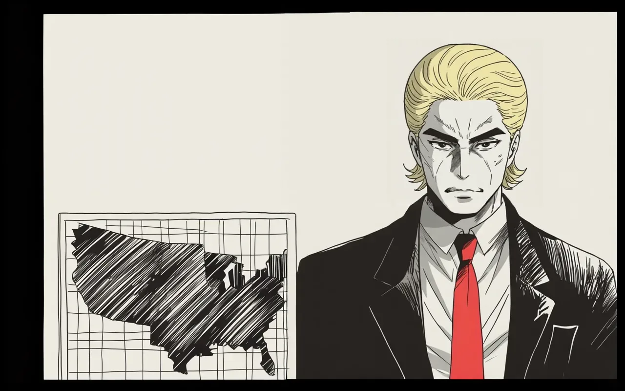 Manga panel 3 of 4, Week 290 “The Last Tweet”: In public he says only that the votes to flip the state are already there.