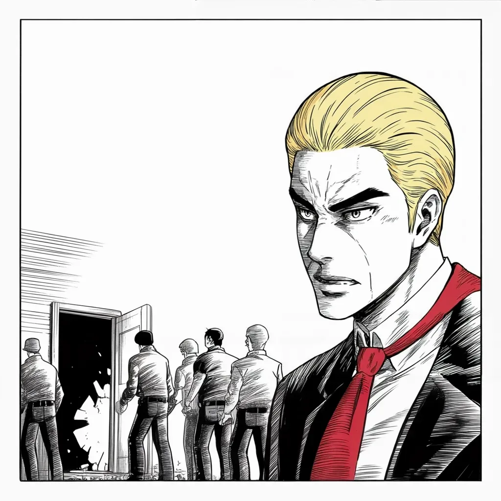 Manga panel 3 of 5, Week 291 “The Last Tweet”: At two he asks them to support the police, and to stay peaceful.