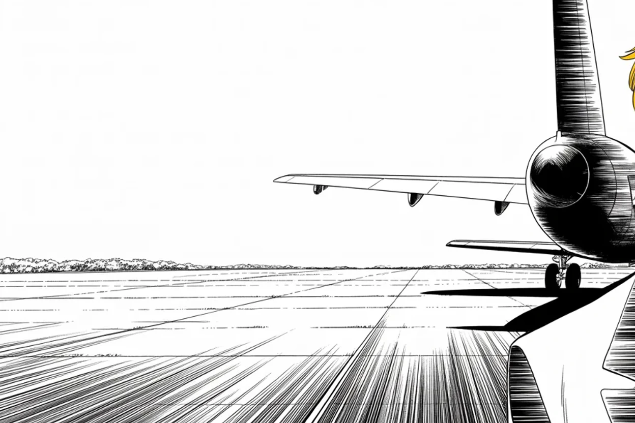 Manga panel 2 of 4, Week 293 “The Office of the Former President”: He leaves before the ceremony starts. The last flight out goes south at dawn, and no one narrates it.