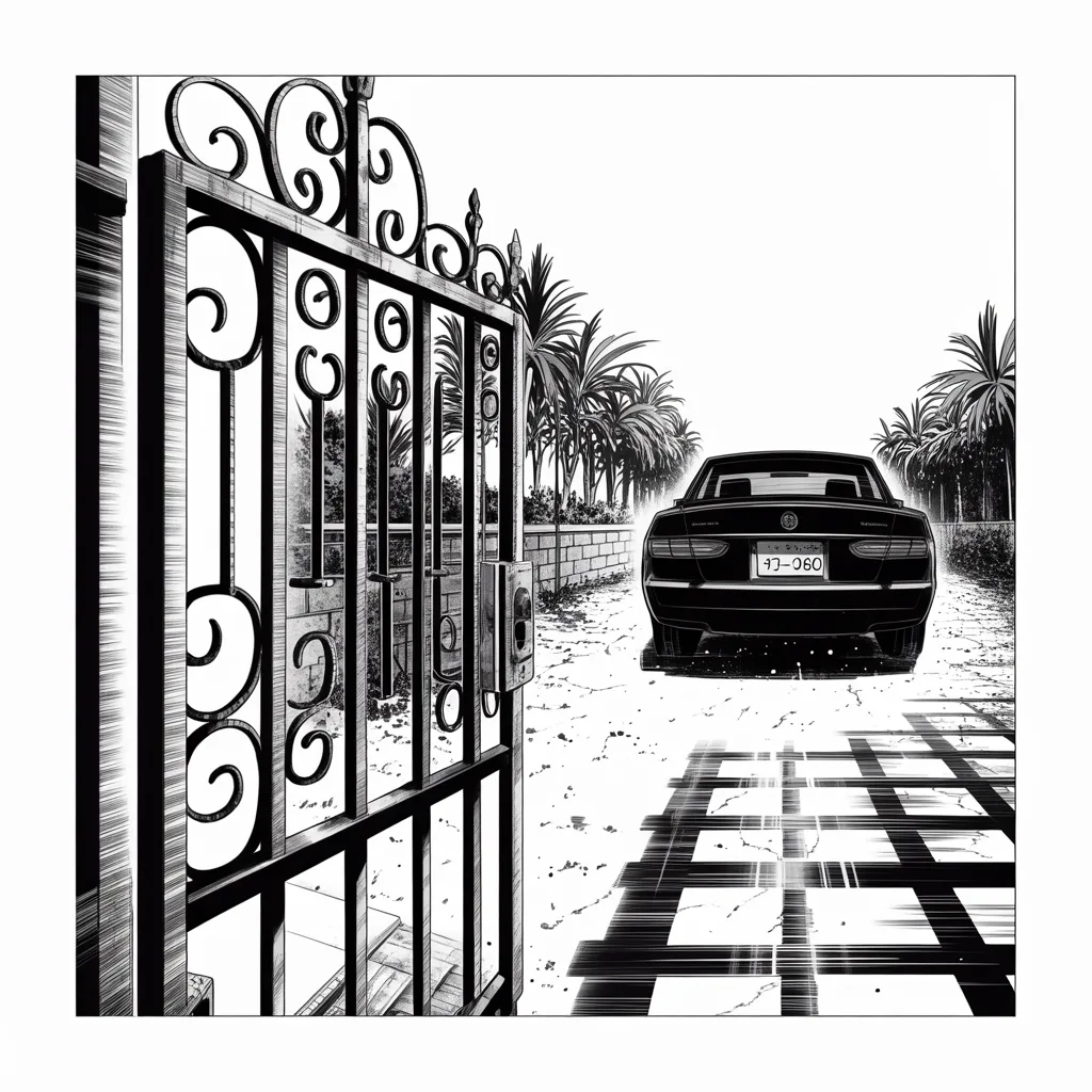 Manga panel 3 of 5, Week 294 “The Court in Exile”: Ten days into the exile the leader of his party's House flies south, and the gates open for the first pilgrim.