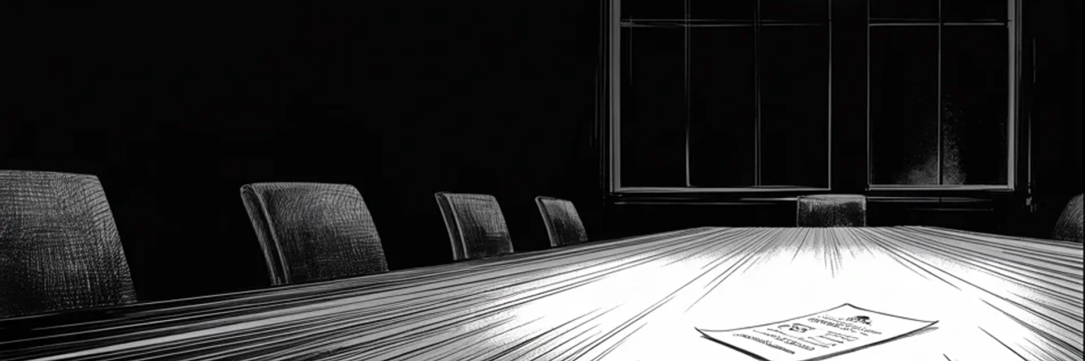Manga panel 4 of 4, Week 295 “The Answer”: The eighth of February. The defense files its trial memorandum, and the office issues it to the country in its entirety.