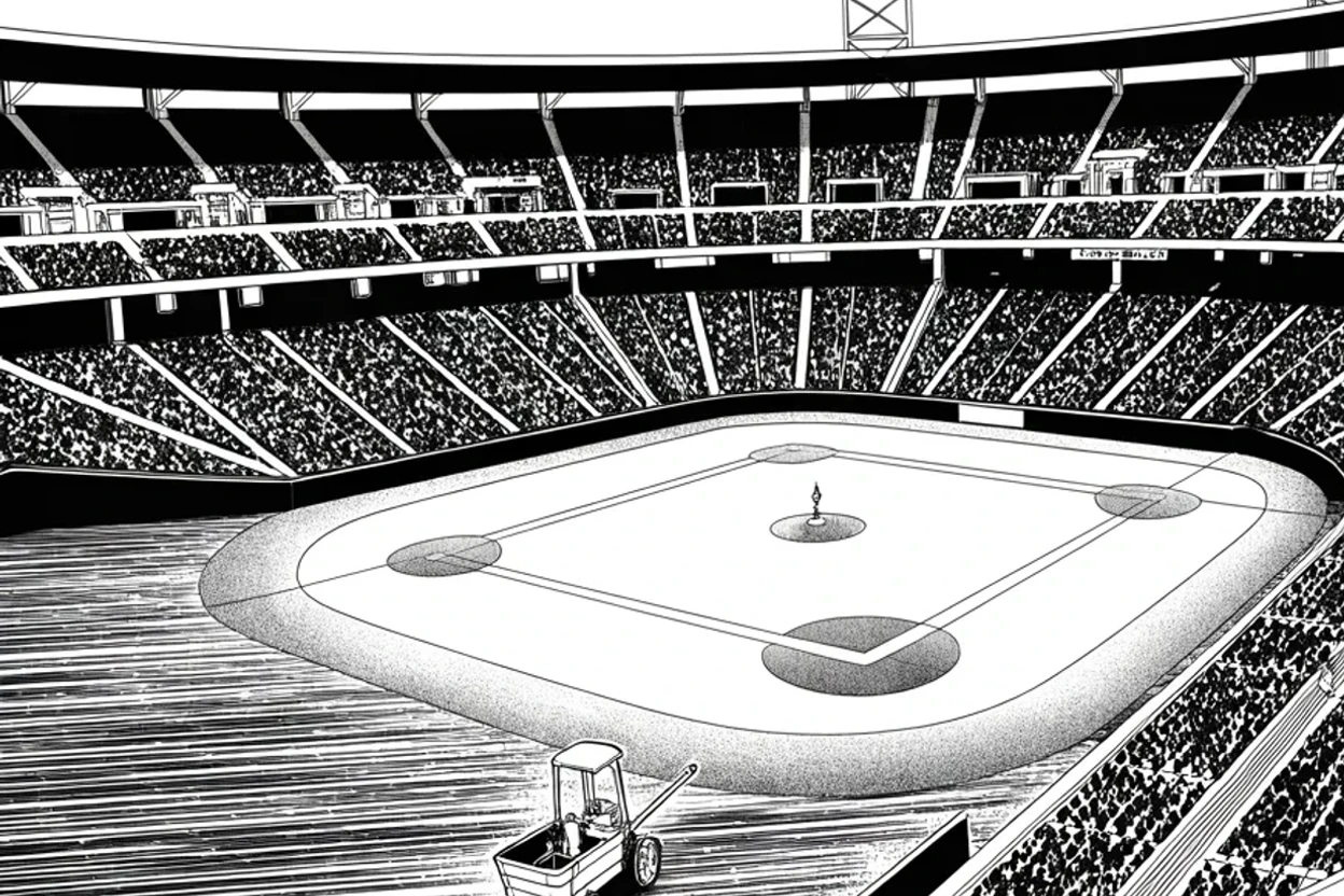 Manga panel 2 of 4, Week 303 “The Game Leaves Atlanta”: The second of April. Baseball moves its summer showcase out of Atlanta over the state's new voting law, and the lights stay off.