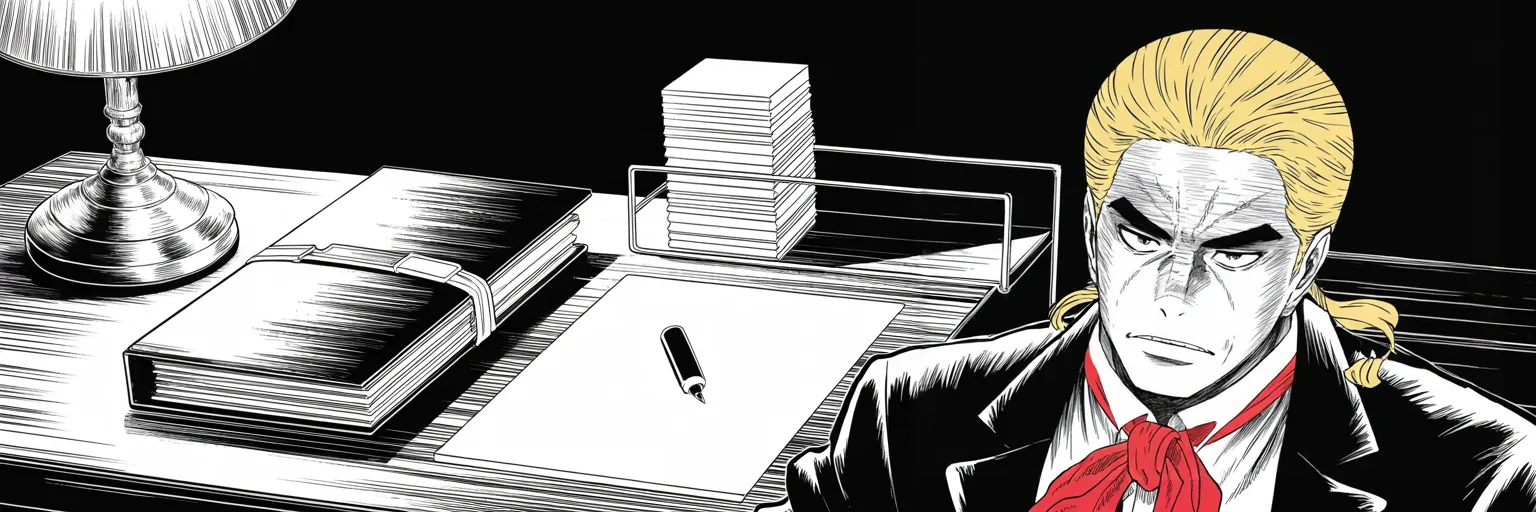 Manga panel 5 of 5, Week 331 “The Deposition”: The same day, a lawsuit: the papers of a presidency against a committee of the Congress. He is in court twice on the eighteenth.