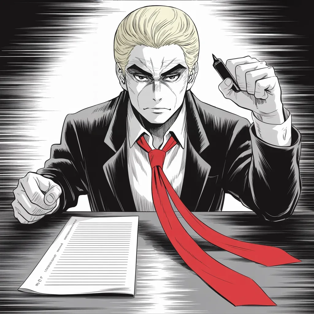Manga panel 2 of 5, Week 333 “2 Down, 8 to Go”: The twenty-ninth. A second congressman who voted to impeach him announces he will not run again, and the office publishes four words.