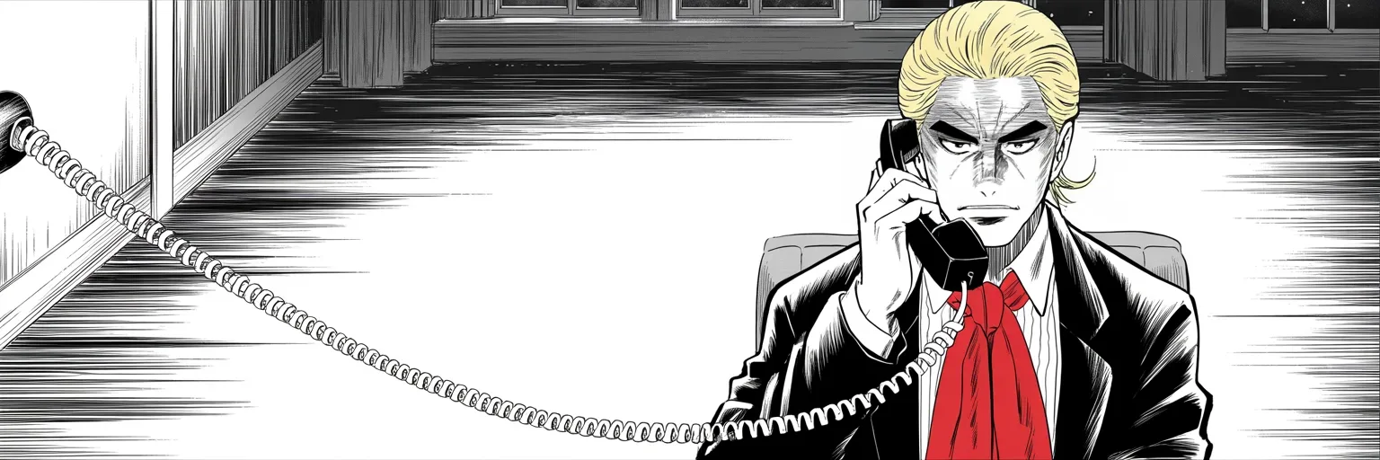 Manga panel 5 of 5, Week 333 “2 Down, 8 to Go”: The first of November. On the eve of Virginia he campaigns down a telephone line, for a man who has not asked him to come.