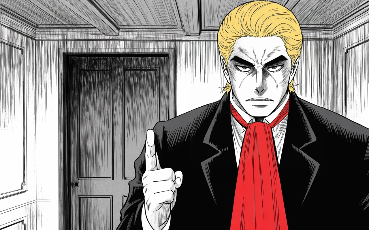 Manga panel 3 of 4, Week 336 “Decertify”: The nineteenth. A verdict comes down in Kenosha and the office publishes congratulations within the hour.