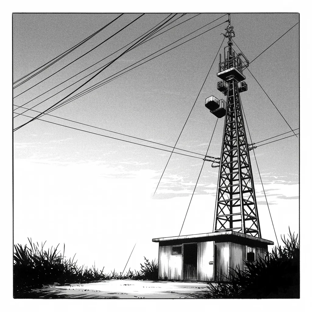 Manga panel 2 of 5, Week 346 “Cash On Hand”: The thirtieth. A carrier drops the small network that carried him live, and one of the five pipes goes dark.