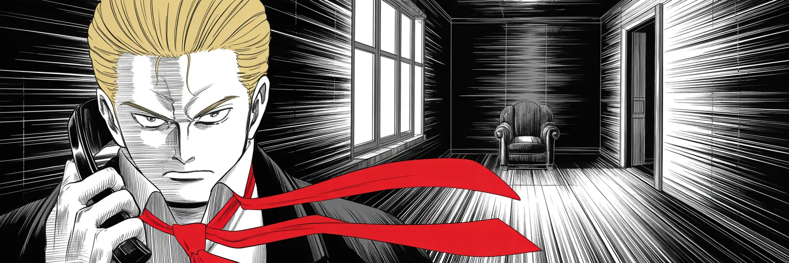 Manga panel 5 of 5, Week 346 “Cash On Hand”: The money is there, the halls are full, and every channel that carries his voice belongs to somebody else. Two weeks to go.