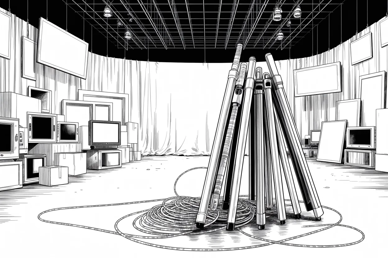 Manga panel 2 of 4, Week 347 “For The First Time In History”: The second. The head of the network he fought with for six years is terminated, and he marks it with a joke about the air quality.