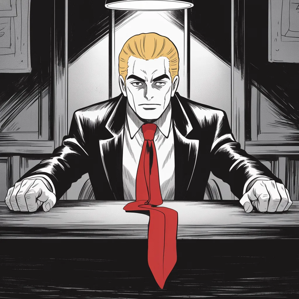 Manga panel 2 of 5, Week 349 “Ordinary and Routine”: The archives story breaks and he answers it on letterhead: nothing was found, he says. Records were handed over, ordinary and routine.