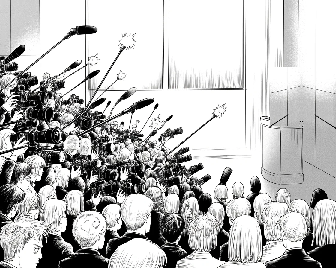 Manga panel 2 of 4, Week 357 “The Offer”: Every question in the country is suddenly the same one: if the cage door opens, does the old voice go back in?