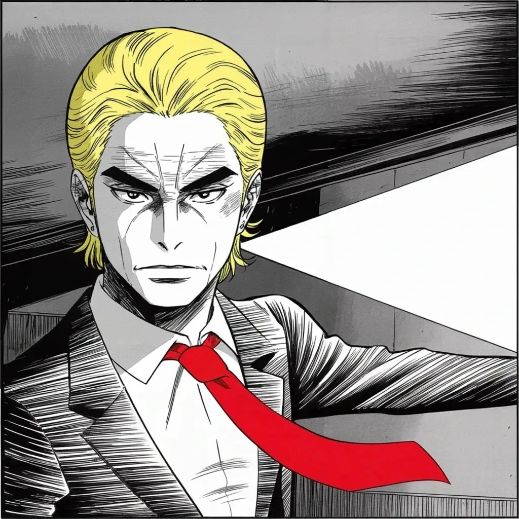 Manga panel 3 of 5, Week 360 “Twenty-Two and Zero”: A film opens that week claiming the proof at last, and he sells it like the picture of the century: see it now.