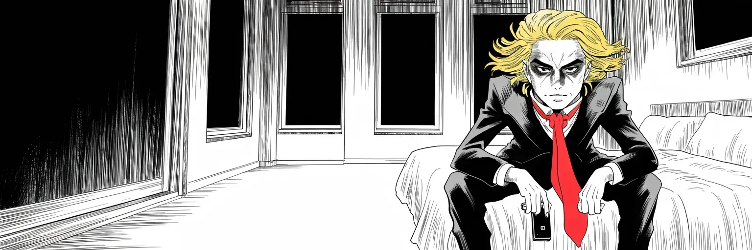 Manga panel 5 of 5, Week 363 “A Horrible Time”: Twenty to one in the morning, by the record's clock: six words with no enemy in them at all. Then the sun comes up and the war resumes.