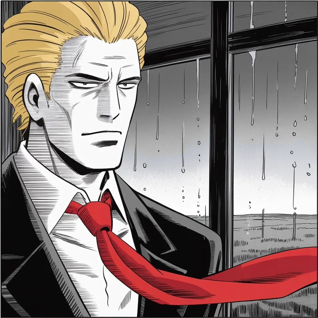 Manga panel 3 of 5, Week 366 “Equal Time”: For the huntress on the committee he promises the impeachment-voter's fate: what happened in South Carolina, he vows, happens next in Wyoming.