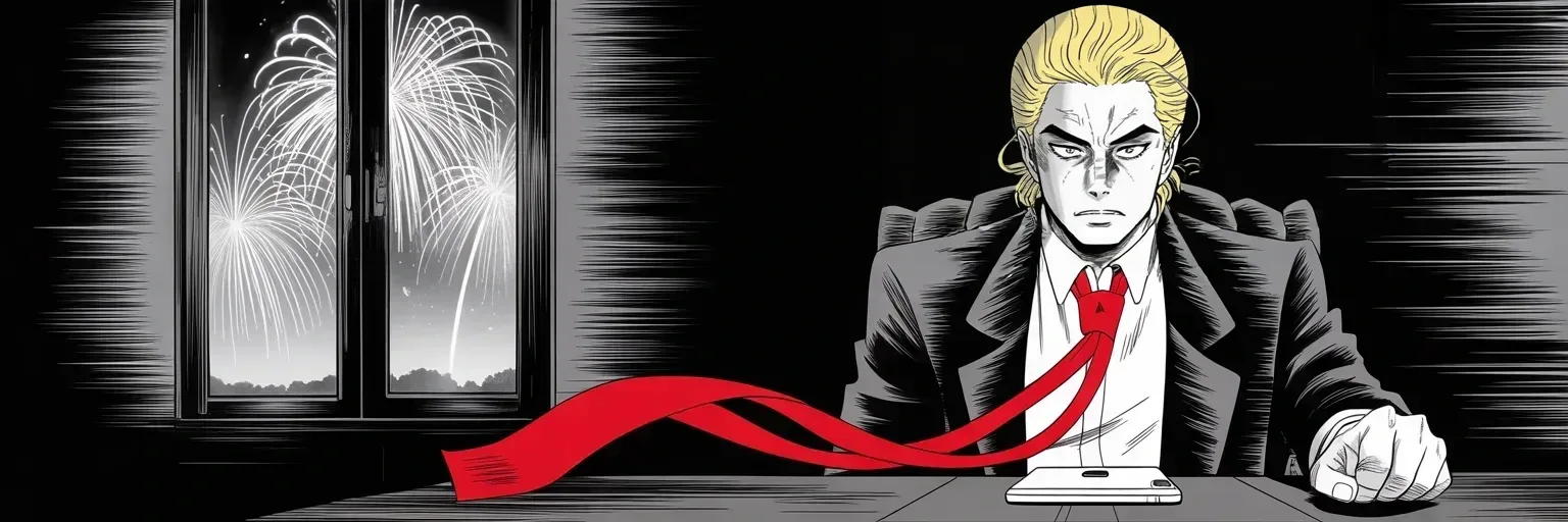 Manga panel 5 of 5, Week 367 “The Crown Jewel”: Deep in the small hours he finally claims the crown jewel in words — proud, he writes, to have done it. The chronicle notes what the summer's other hand is holding.