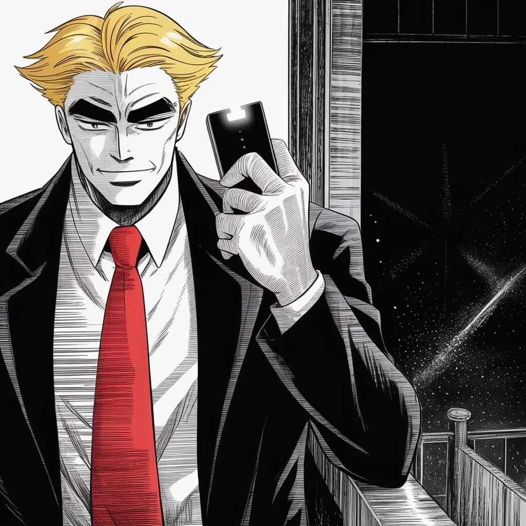 Manga panel 4 of 5, Week 369 “Bad News for the World”: Friday night the billionaire walks away from his deal for the bird-site, and the fortress crows: the deal is dead — long live the Truth.