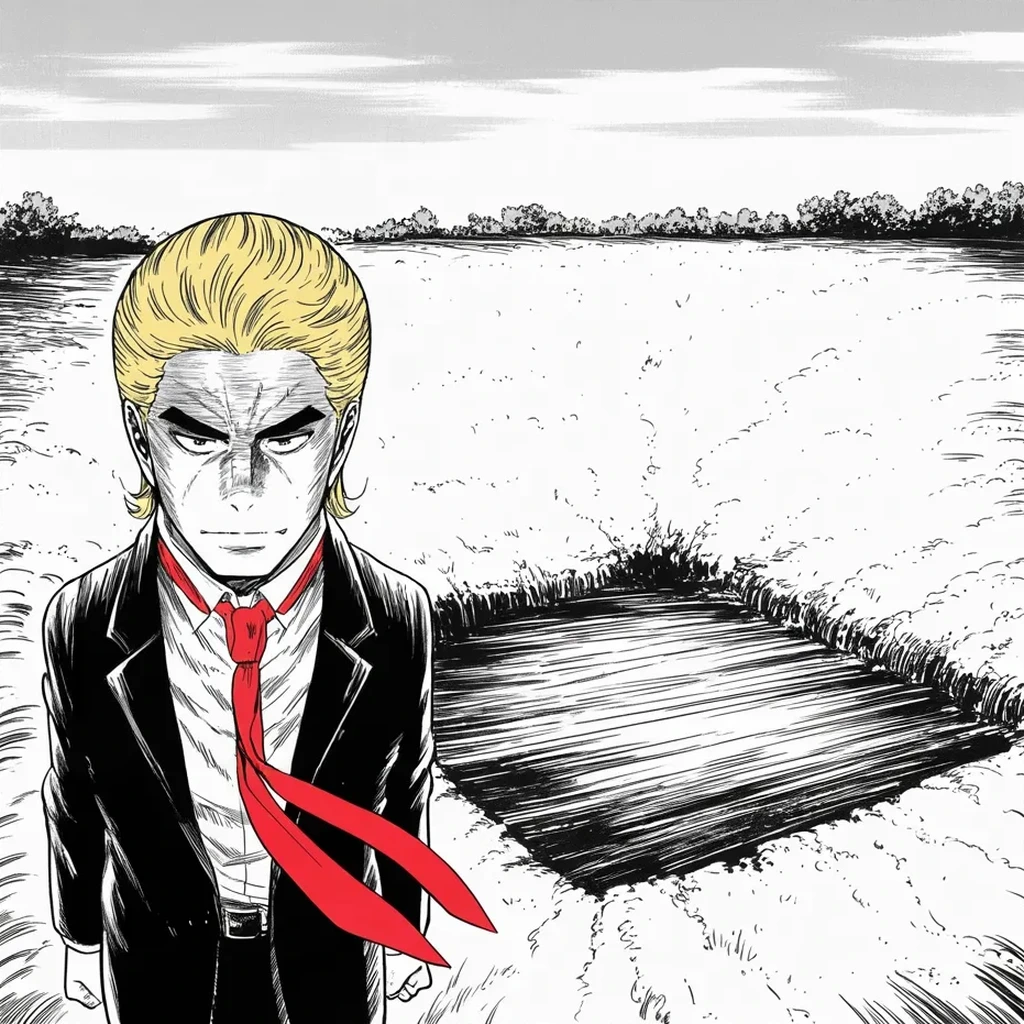 Manga panel 2 of 5, Week 371 “This Will Not Be Easy”: The morning after the burial, three words in capital letters stand alone on the account — a shout over a fresh grave.