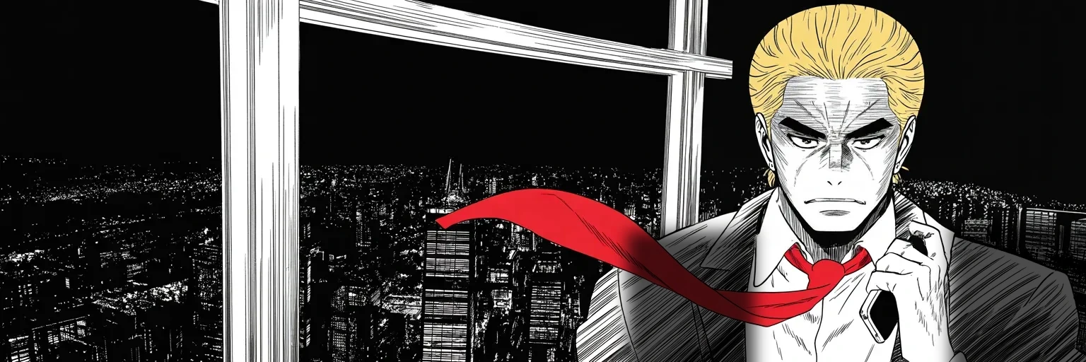 Manga panel 5 of 5, Week 373 “Under Siege”: Night over the tower: the statement goes out — his beautiful home under siege, raided, occupied by agents. The volume's title stops being a metaphor, and the account will not go quiet again.