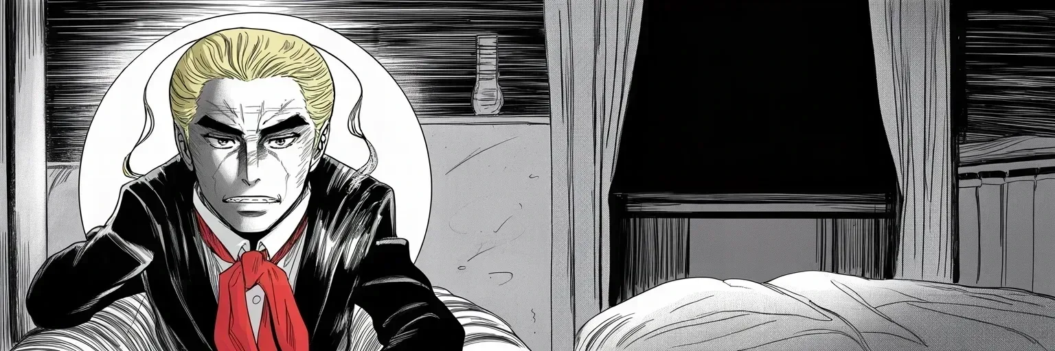 Manga panel 5 of 5, Week 374 “Four Hundred and Forty Times”: Sunday, close to midnight: he demands the affidavit behind the raid be released in full. In eleven days, he will get his wish.