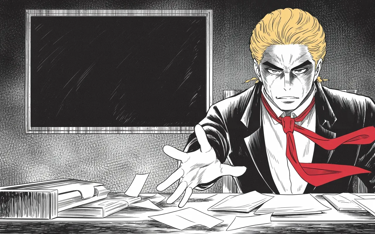 Manga panel 3 of 4, Week 378 “Trust Them”: The mourning pauses nothing: the same day the hunters appeal the special master, and he empties both barrels — they leak, lie, plant evidence, and ask him to trust them.