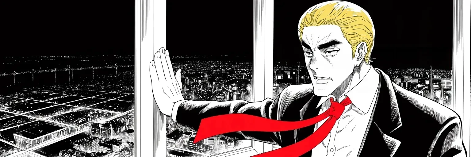 Manga panel 4 of 4, Week 380 “The Name Itself”: Night over the tower the suit now names. He coins her a nickname and waves her off — but the hunt has found where the name itself lives.