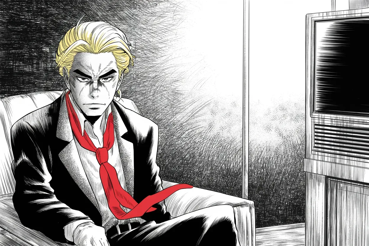 Manga panel 2 of 4, Week 383 “The Subpoena”: His answer comes within the hour: why wait until the very end, the final moments of their last meeting? The committee, he says, is a total bust.