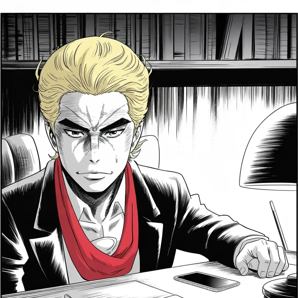 Manga panel 2 of 5, Week 386 “The Nickname”: Wednesday he turns the hunt around: a lawsuit of his own, filed in Florida against the prosecutor who has spent three years reaching for his name.