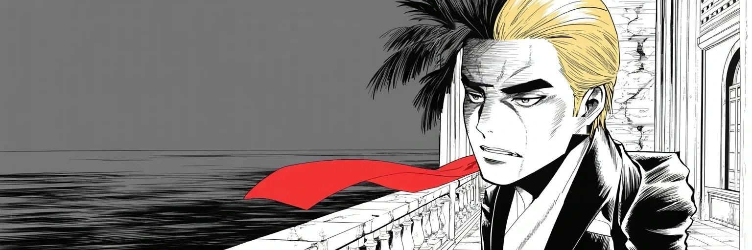 Manga panel 5 of 5, Week 387 “The Wave That Never Came”: Monday evening, with the party still counting knives and Arizona called against his chosen governor, he looks out at the sea and promises that tomorrow will be one of the most important days in the country's history.