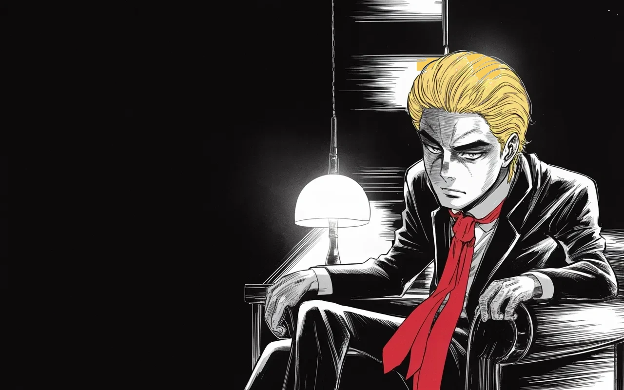 Manga panel 3 of 4, Week 391 “The Blame”: Near midnight the runoff is called for the preacher. The sixth of his chosen champions falls, and he sits alone with it in the dark.