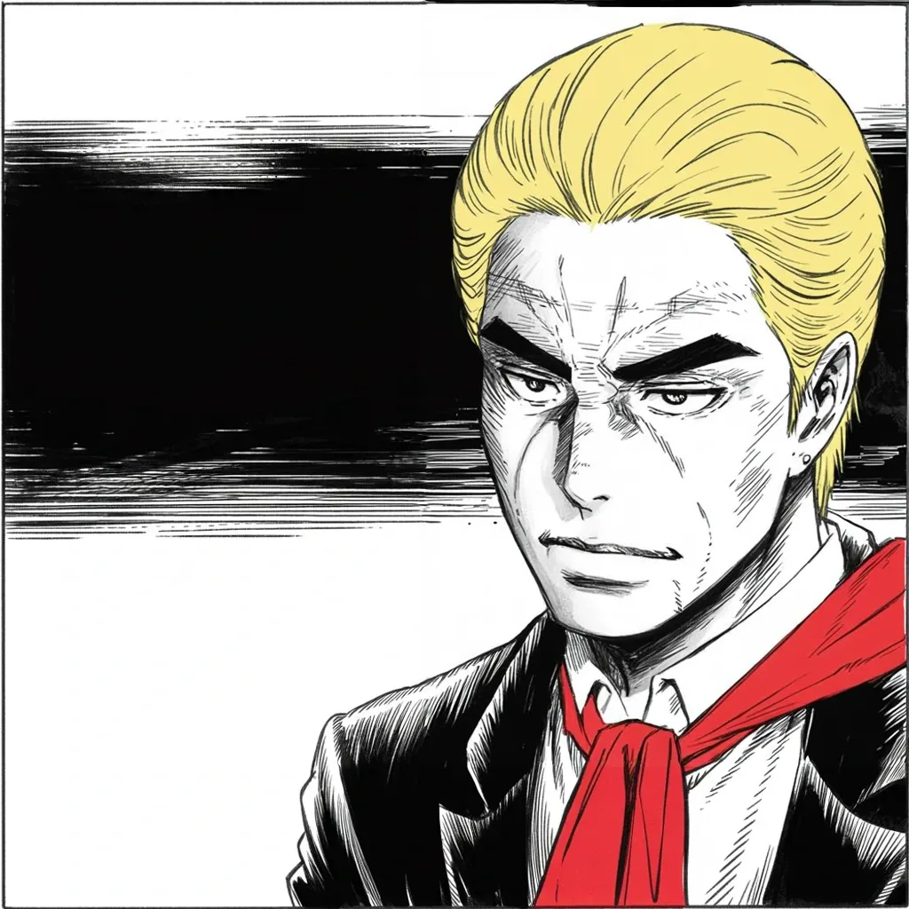 Manga panel 4 of 5, Week 400 “Play by Play”: One more note from the couch, five words of scouting report on his own party's old general in the Senate: looks like Hell.
