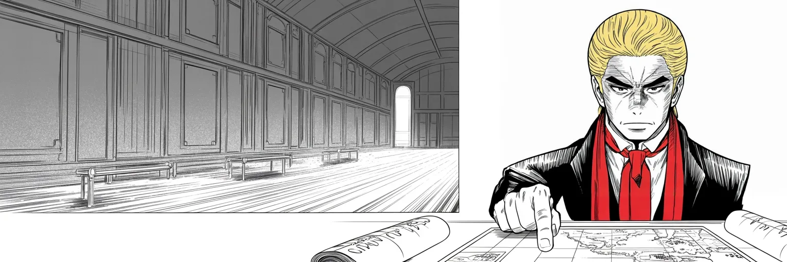 Manga panel 5 of 5, Week 401 “One Percent”: A poisoned town in Ohio has been waiting two weeks for Washington. Saturday he announces himself instead — and the capital, he says, suddenly finds its legs. See you on Wednesday.