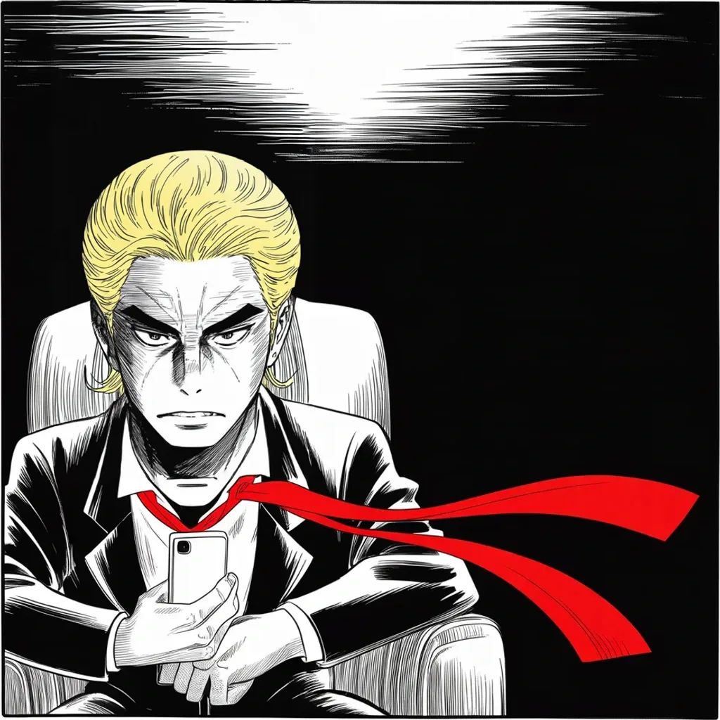 Manga panel 3 of 5, Week 406 “Waco”: At eight past one in the morning the register changes. Deep in a long midnight post sits the phrase the week will remember: potential death and destruction.
